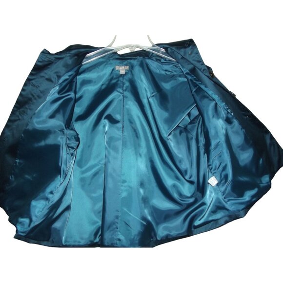 J.Jill Jacket Womens Size Small Teal Blazer formal Cropped Stretch Cotton Satin - Picture 10 of 11